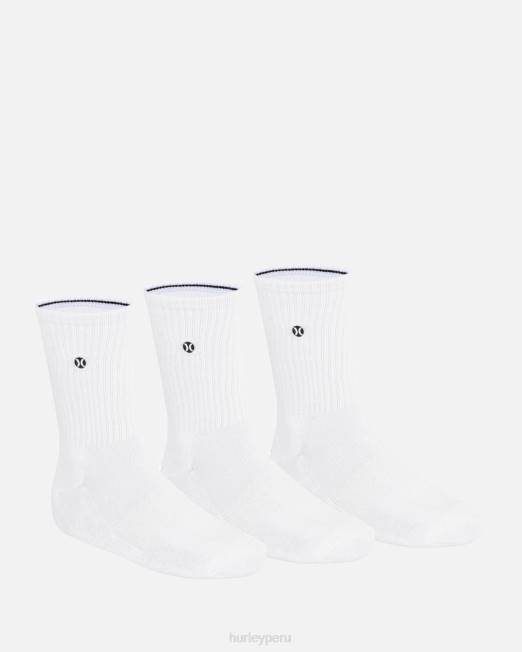 hombres Hurley blanco calcetín deportivo h2o-dri, paquete de 3 accesorios 8L2D83