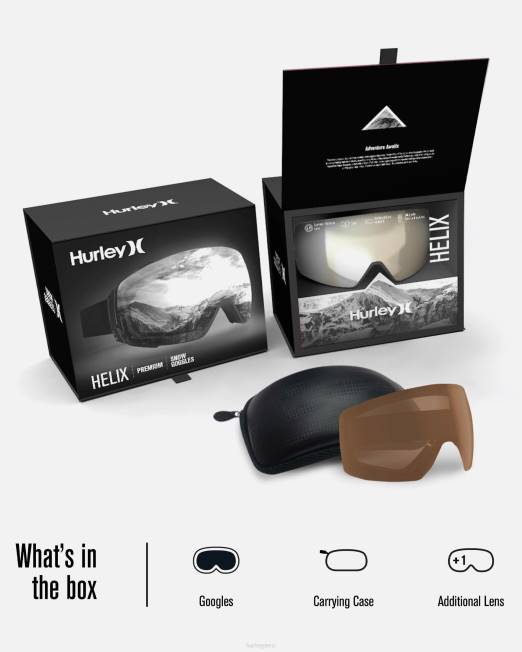 hombres Hurley espejo de plata gafas de nieve helix para adultos + lente magnética accesorios 8L2D458