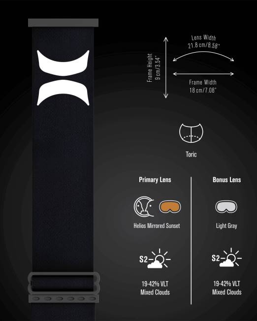 hombres Hurley espejo de plata gafas de nieve helix para adultos + lente magnética accesorios 8L2D458