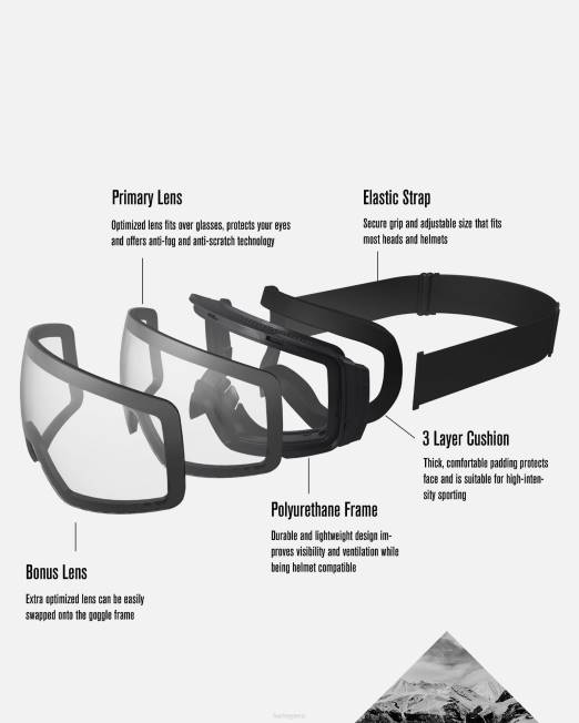 hombres Hurley espejo de plata gafas de nieve helix para adultos + lente magnética accesorios 8L2D458