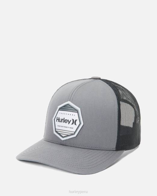 hombres Hurley gris humo oscuro sombrero con parche del pacífico accesorios 8L2D132