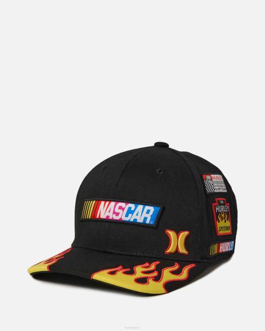 hombres Hurley negro gorra ajustada nascar accesorios 8L2D453