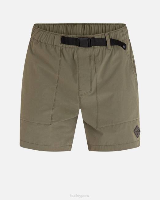 hombres Hurley aceituna phantom camper volley 17" corto ropa 8L2D225