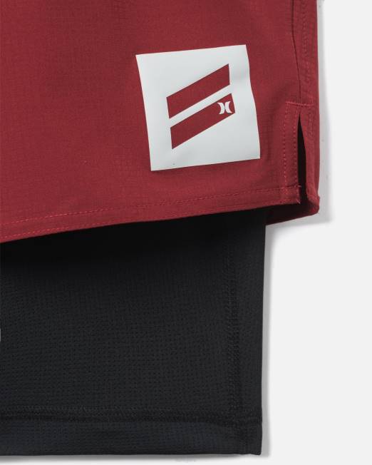 hombres Hurley borgoña existe entrenamiento bootcamp corto ropa 8L2D40
