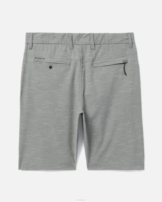 hombres Hurley gris hierro Pantalón corto tipo walkshort con banda elástica Phantom Sandbar de 20\" ropa 8L2D243