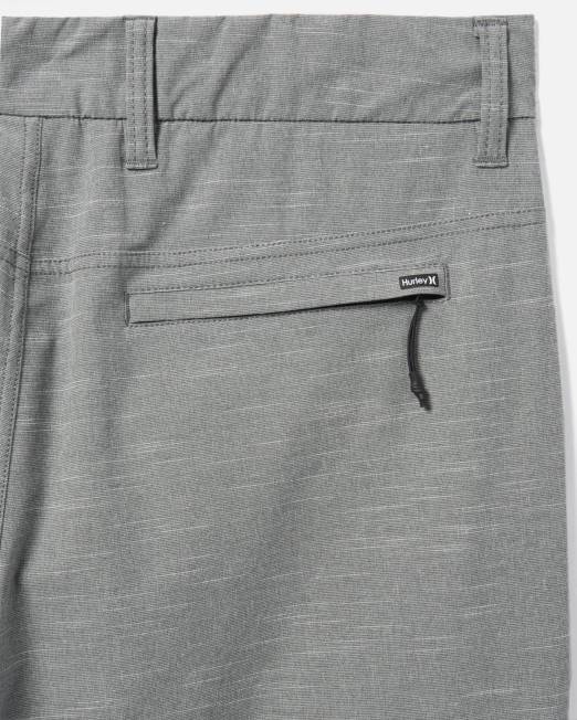 hombres Hurley gris hierro Pantalón corto tipo walkshort con banda elástica Phantom Sandbar de 20\" ropa 8L2D243