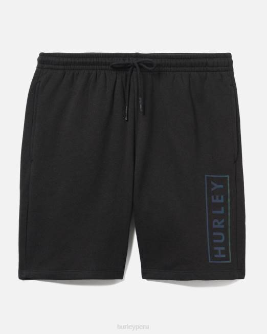 hombres Hurley negro existen pantalones cortos de felpa de algodón con logo en caja ropa 8L2D62