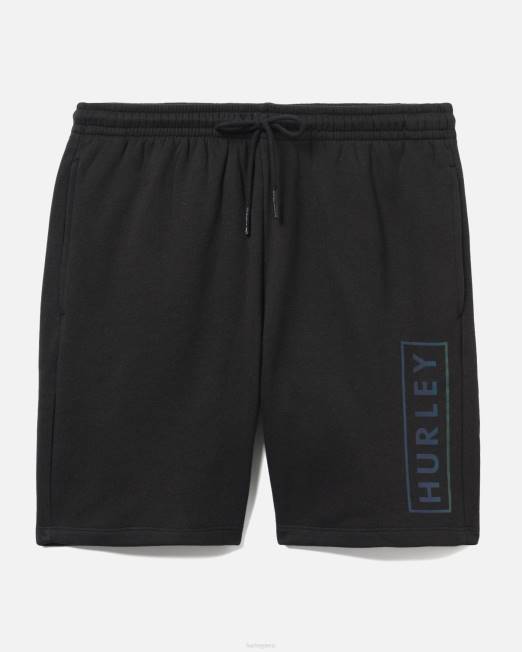 hombres Hurley negro existen pantalones cortos de felpa de algodón con logo en caja ropa 8L2D62
