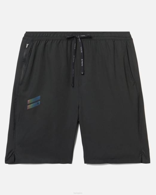 hombres Hurley negro existen pantalones cortos deportivos ligeros ropa 8L2D110