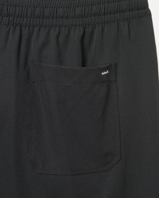 hombres Hurley negro existen pantalones cortos deportivos ligeros ropa 8L2D110