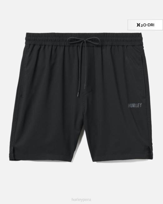 hombres Hurley negro pantalones cortos explore h2o-dri trek ii de 17,5" ropa 8L2D104