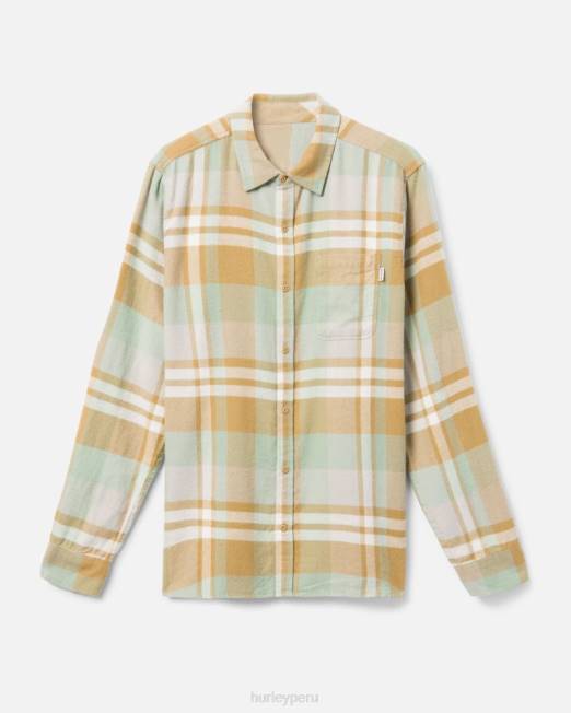 hombres Hurley Doodle dorado camisa de franela orgánica portland ropa 8L2D382