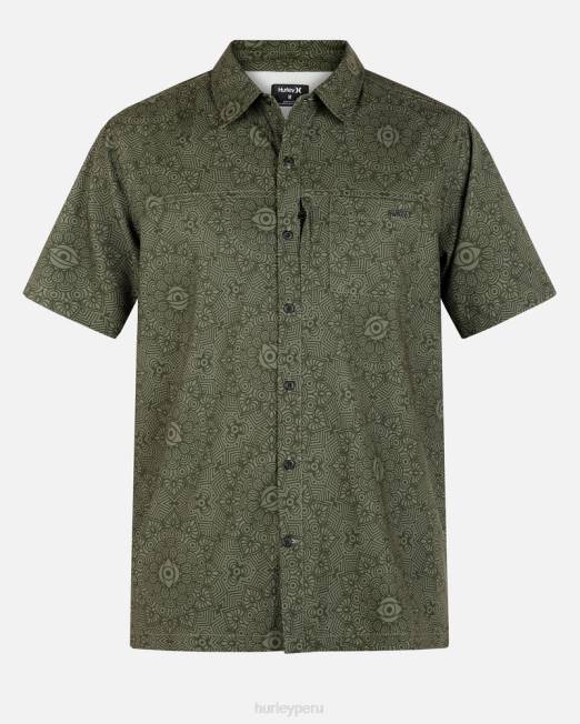 hombres Hurley aceituna camiseta manga corta h2o-dri rincon sierra ropa 8L2D76