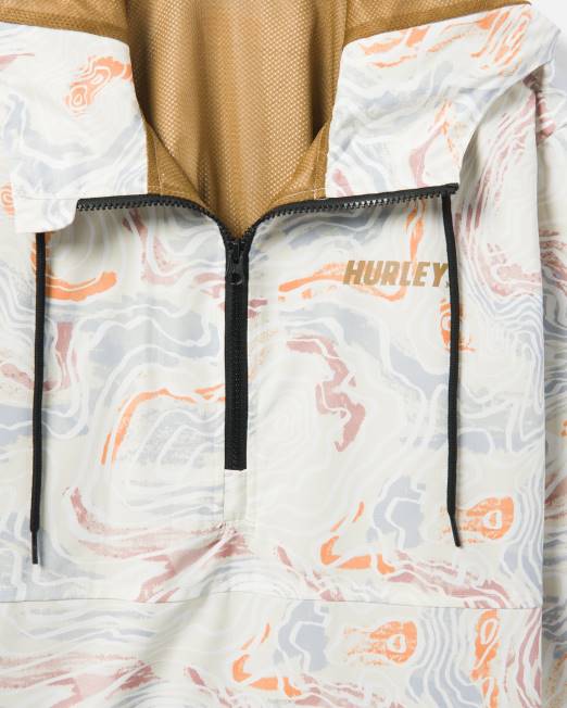 hombres Hurley apenas hueso anorak cortavientos en alta mar ropa 8L2D407
