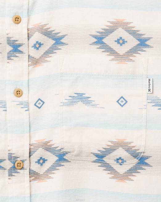 hombres Hurley apenas hueso camisa de franela orgánica portland ropa 8L2D392