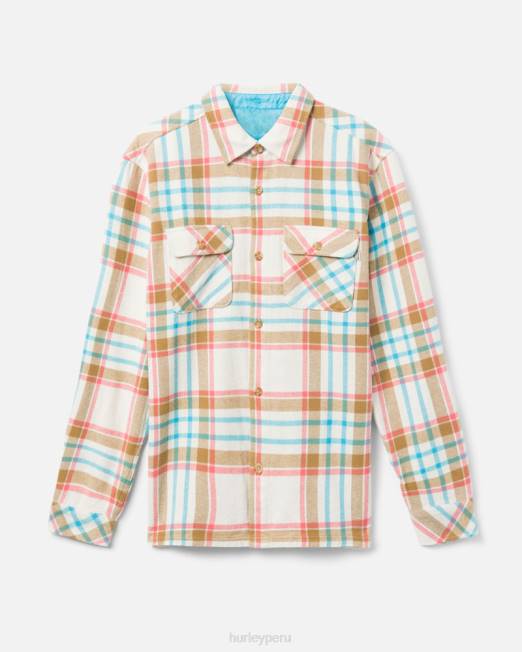 hombres Hurley apenas hueso franela costera de santa cruz ropa 8L2D396