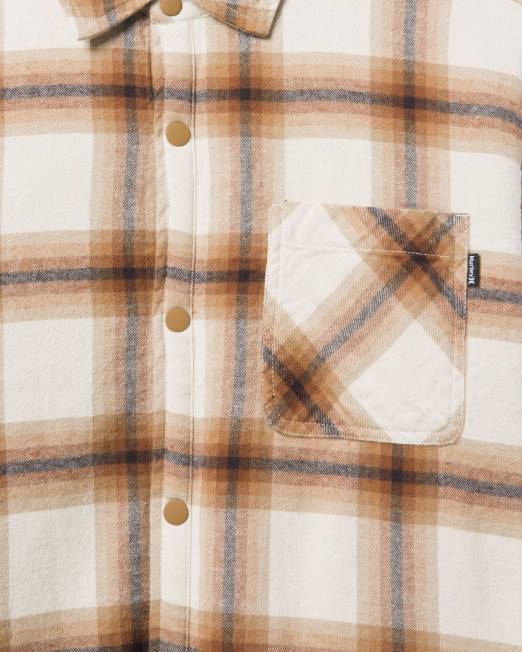 hombres Hurley apenas hueso franela forrada de sherpa portland ropa 8L2D411