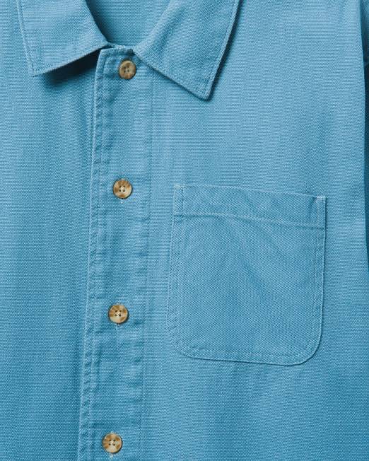 hombres Hurley azul medio camisa de manga larga de lona bixby ropa 8L2D342