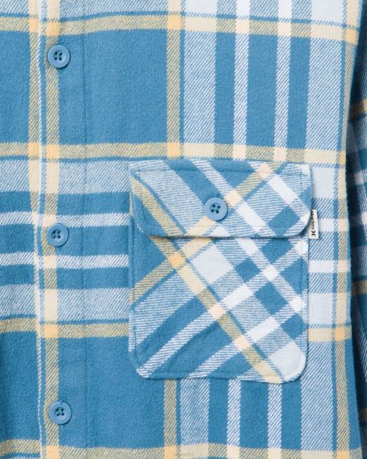 hombres Hurley azul medio franela costera de santa cruz ropa 8L2D397