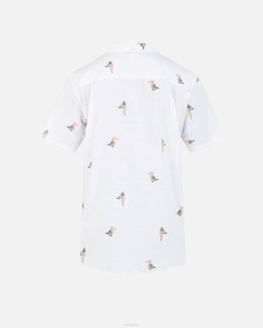 hombres Hurley blanco 2 una y única camisa elástica de manga corta ropa 8L2D284