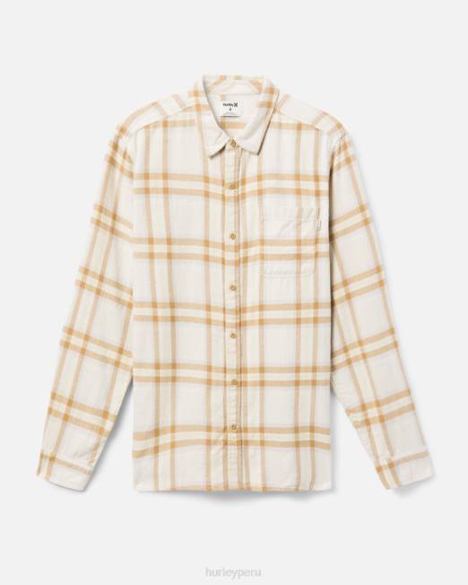 hombres Hurley hueso camisa de franela orgánica portland ropa 8L2D385