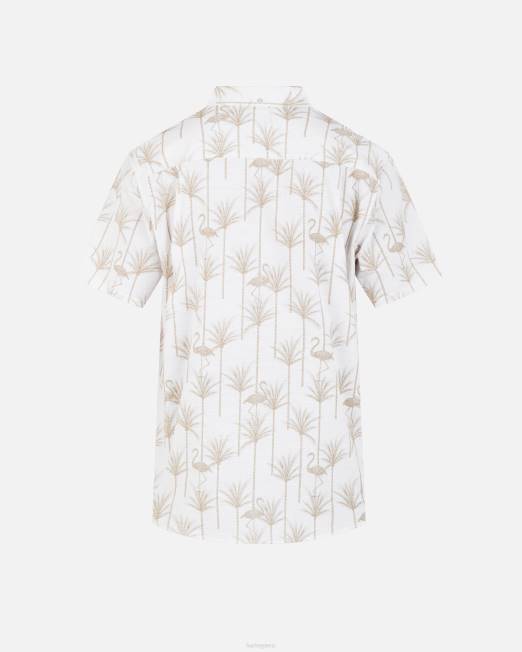 hombres Hurley hueso una y única camisa elástica de manga corta ropa 8L2D292