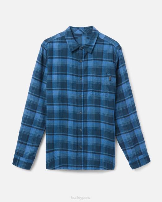 hombres Hurley marina blindada camisa de franela orgánica portland ropa 8L2D389