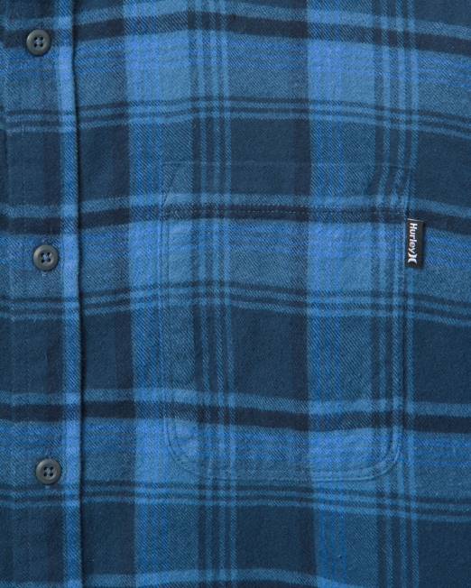 hombres Hurley marina blindada camisa de franela orgánica portland ropa 8L2D389