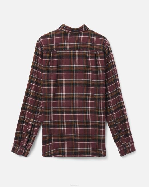 hombres Hurley marrón camisa de franela orgánica portland ropa 8L2D366