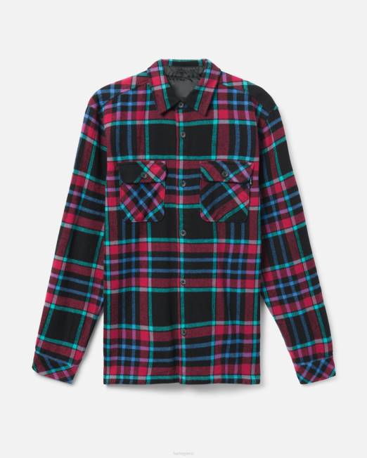 hombres Hurley negro franela costera de santa cruz ropa 8L2D400