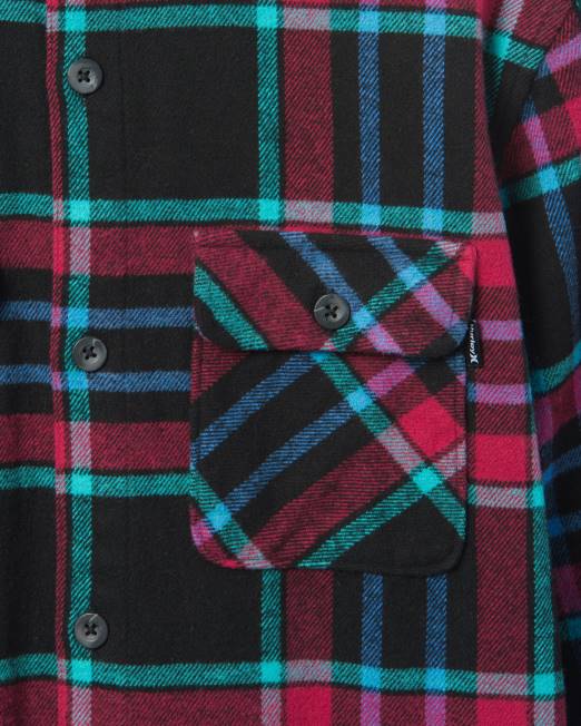 hombres Hurley negro franela costera de santa cruz ropa 8L2D400