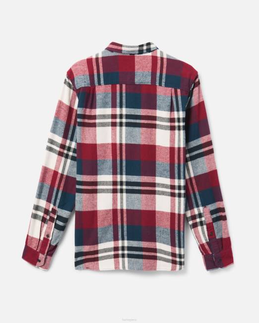 hombres Hurley rojo verdadero camisa de franela orgánica portland ropa 8L2D376