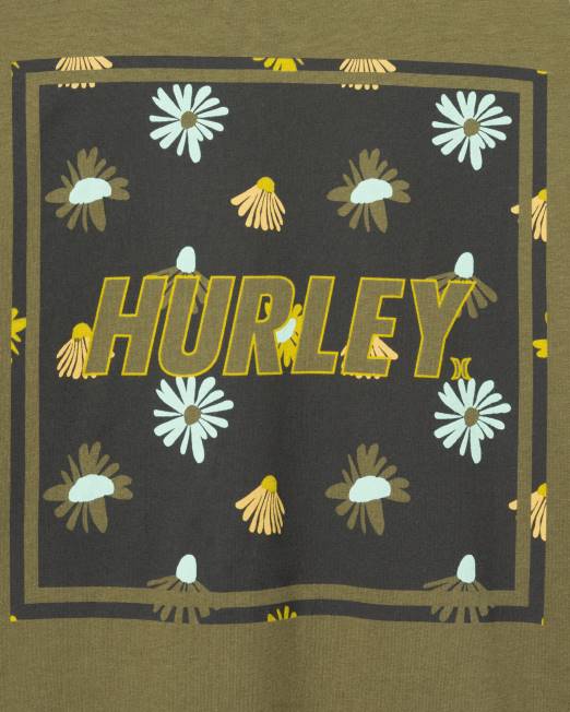 hombres Hurley aceituna camiseta de cuatro esquinas de todos los días ropa 8L2D303