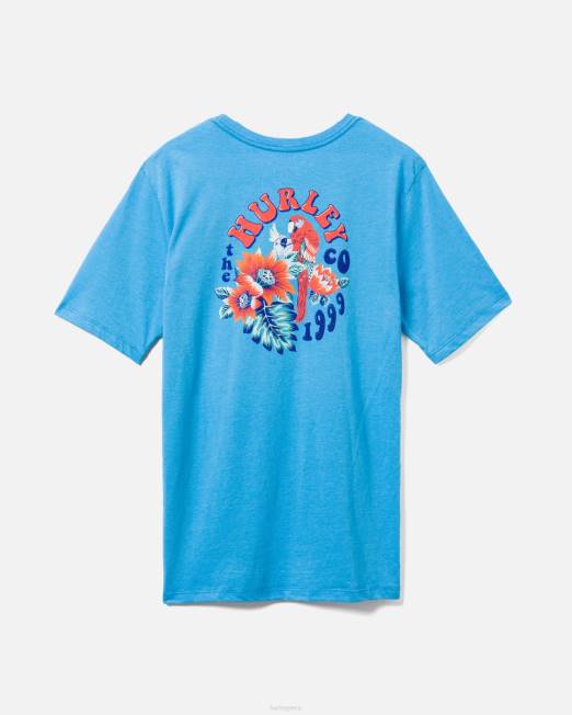 hombres Hurley azul indo fiesta de loros de todos los días manga corta ropa 8L2D402