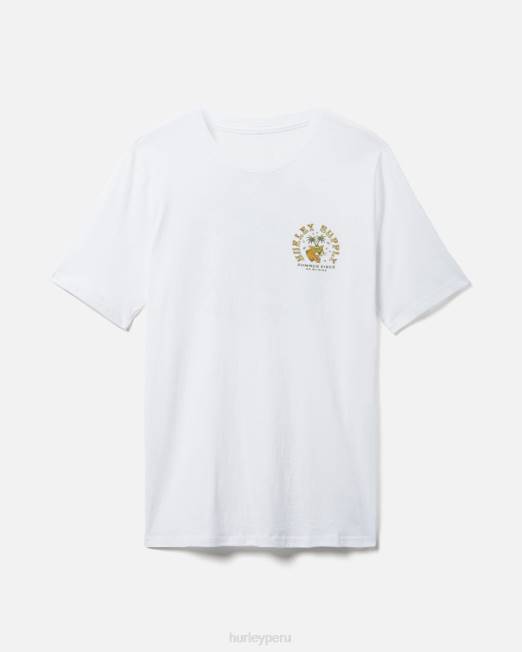 hombres Hurley blanco Manga corta Summer Vibes lavada para todos los días. ropa 8L2D368