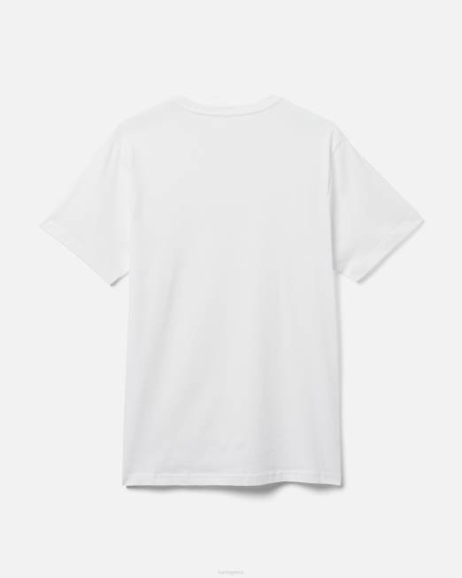 hombres Hurley blanco camiseta con gráfico de jersey de algodón con logo en caja ropa 8L2D37