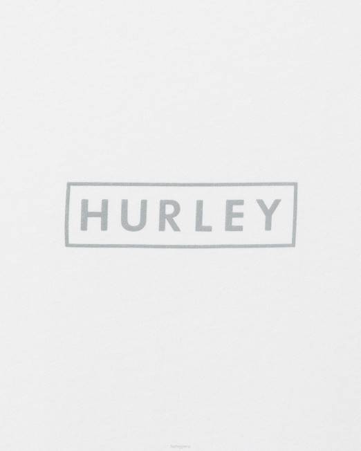 hombres Hurley blanco camiseta con gráfico de jersey de algodón con logo en caja ropa 8L2D37