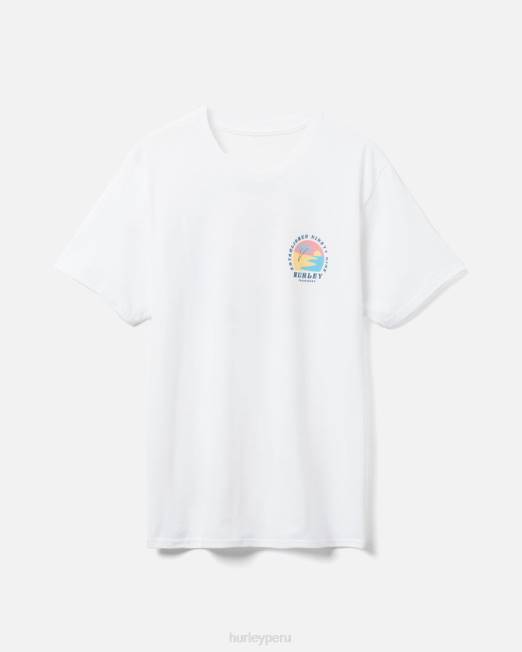 hombres Hurley blanco camiseta de amanecer reciclada de todos los días ropa 8L2D309