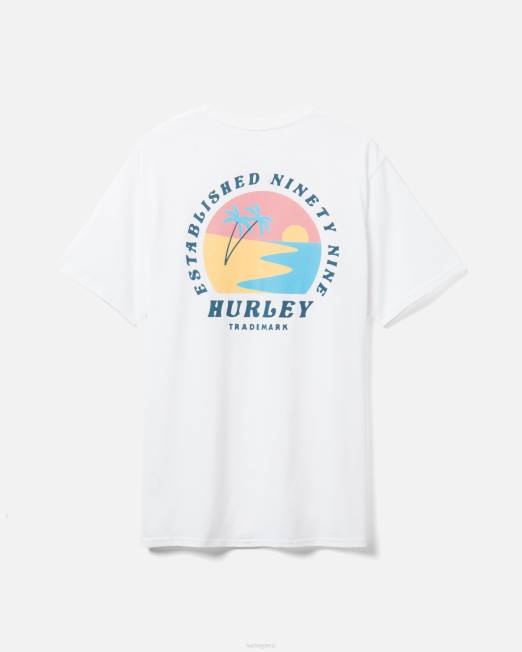 hombres Hurley blanco camiseta de amanecer reciclada de todos los días ropa 8L2D309