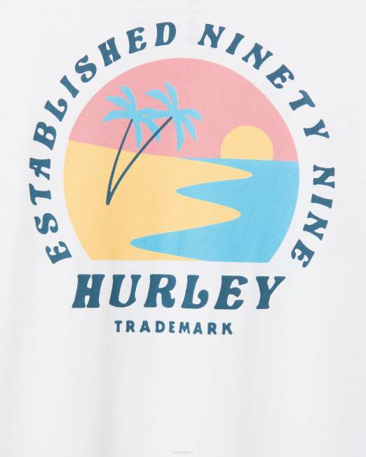 hombres Hurley blanco camiseta de amanecer reciclada de todos los días ropa 8L2D309