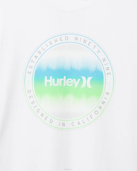hombres Hurley blanco camiseta de longitud de onda diaria ropa 8L2D347