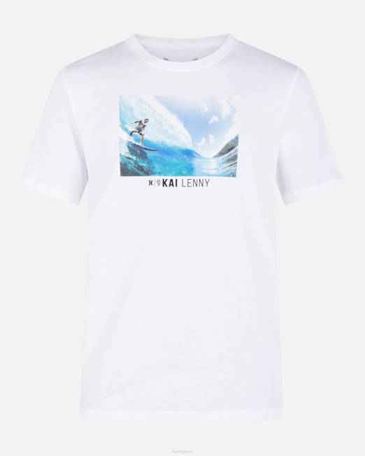 hombres Hurley blanco camiseta de manga corta kai lenny x para todos los días ropa 8L2D272