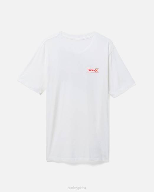 hombres Hurley blanco camiseta de manga corta lavada y única con cortes todos los días ropa 8L2D379