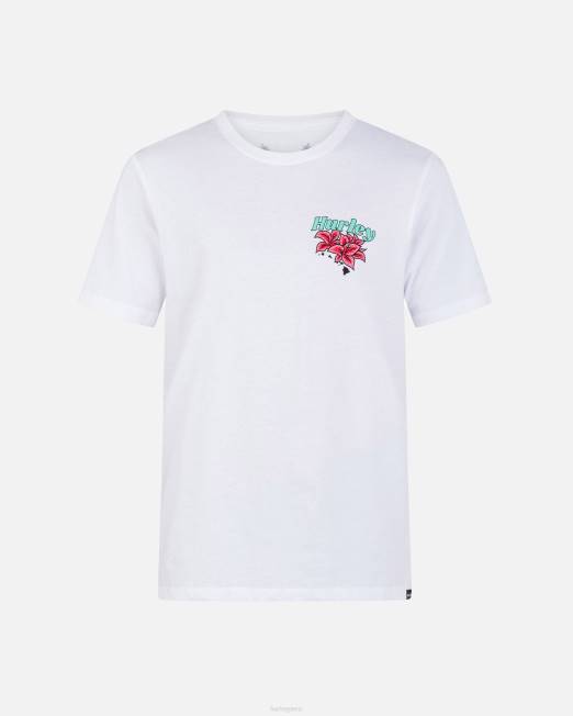 hombres Hurley blanco camiseta de manga corta para mujer aloha de todos los días ropa 8L2D72