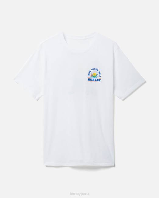 hombres Hurley blanco manga corta lavada para vacaciones todos los días ropa 8L2D296