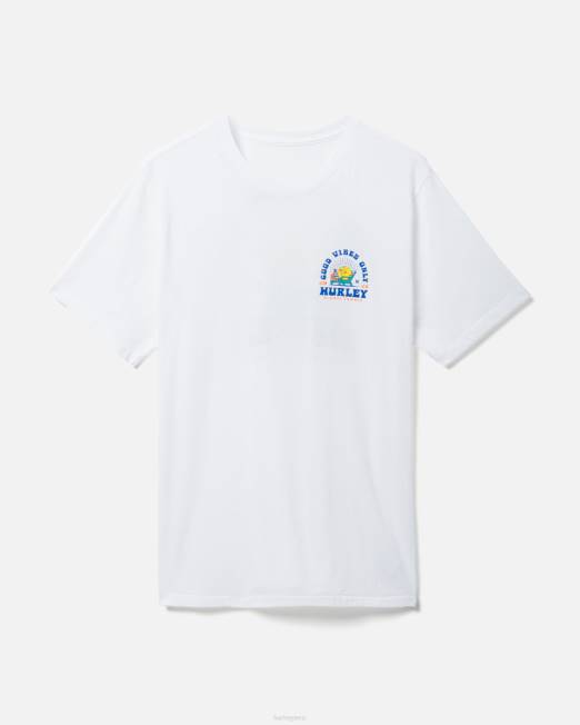 hombres Hurley blanco manga corta lavada para vacaciones todos los días ropa 8L2D296