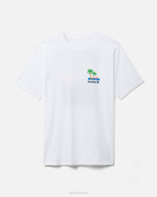 hombres Hurley blanco mingo todos los días manga corta ropa 8L2D393