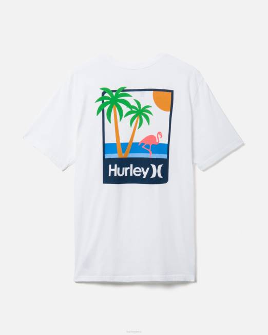 hombres Hurley blanco mingo todos los días manga corta ropa 8L2D393
