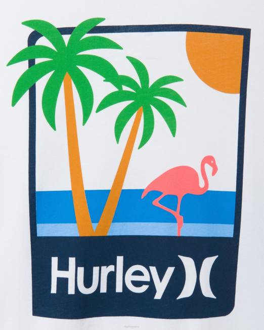 hombres Hurley blanco mingo todos los días manga corta ropa 8L2D393