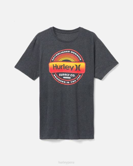 hombres Hurley brezo negro etiqueta de todos los días manga corta ropa 8L2D357